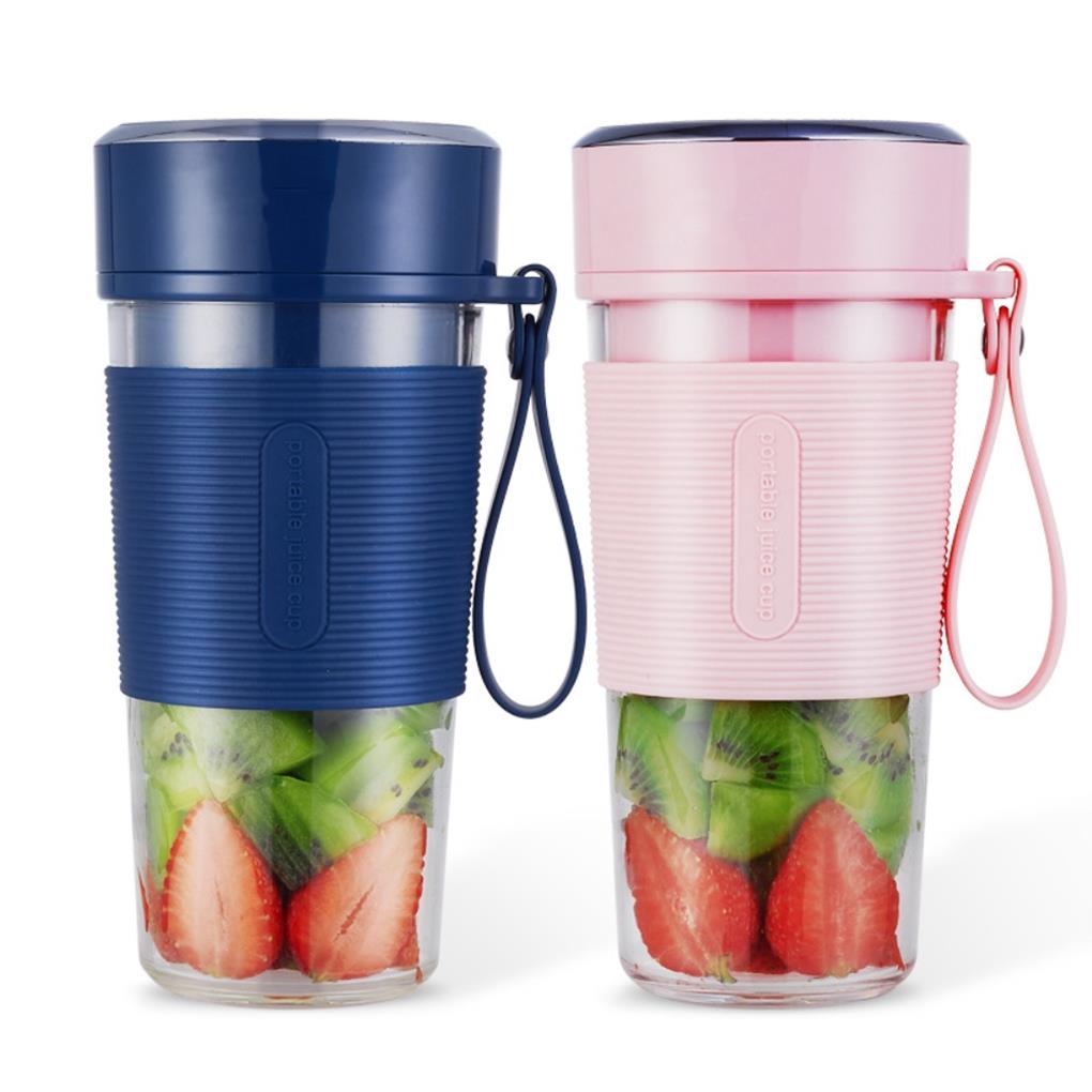 Electric Juicer Cup Handheld USB 1200mAh Battery Powered Washable Anti-corrosive Transparent 21000RPM Bottle with Lanyard
