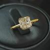 S925 Silver Ring with Minimalist Style, Small Square Candy, Redion Crushed Ice Cutting, Gold-plated, Niche and Versatile Jewelry