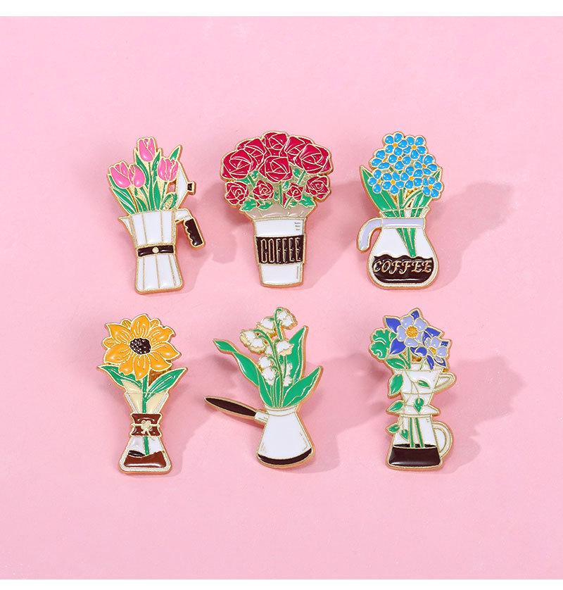 Potted Plant Pins Decorative Backpack Decor Enamel Pin Unique Flower Pins For Girls Accessories Clothing