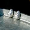 Trendy Retro Woven C-Hoop Earrings with Brushed Design and 925 Silver Needle - Elegant Women's Jewelry