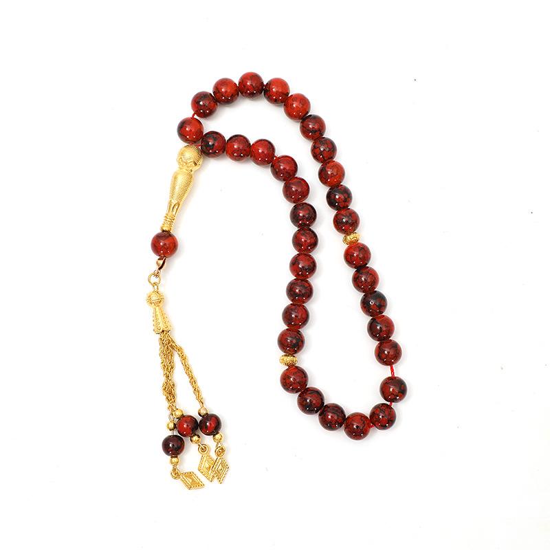 Złoty Chwost Hanadama Wielostylowy Szklany Różaniec Muzułmańskie Koraliki Modlitewne Tasbih