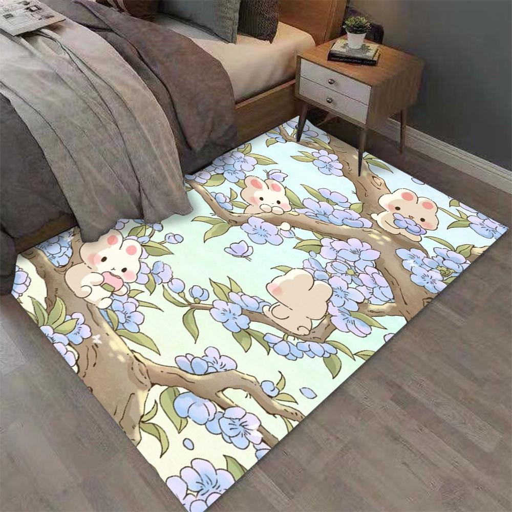 Kawaii Niedliche Hunde Druck Teppich für Zuhause Wohnzimmer Schlafzimmer Sofa Fußmatte Dekor Großer Flächenteppich Rutschfeste Bodenmatte Modisch