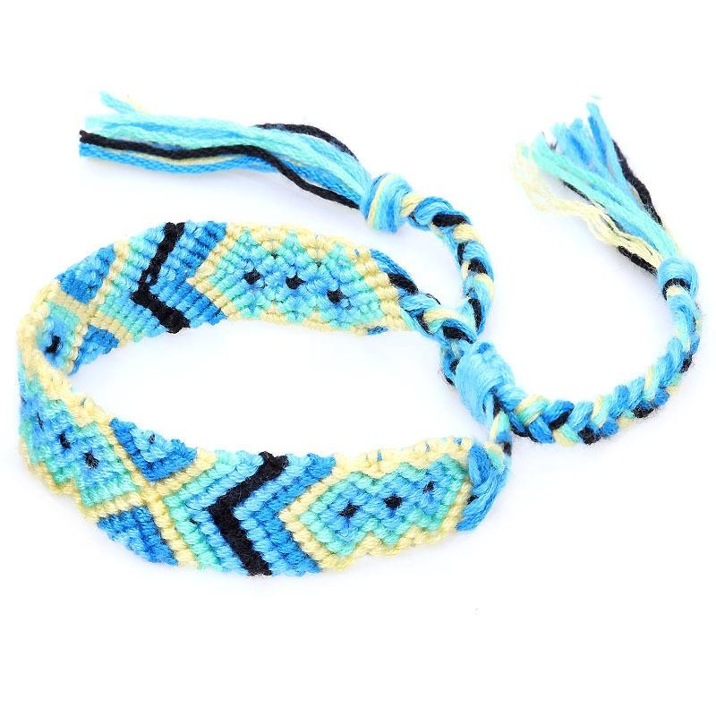 Bohemian Woven Friendship Bracelets for Women Girl Fashion Braided Handmade Tassels Wrap Boho Bracelets Adjustable