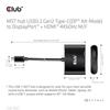 Club 3D MST Hub USB 3.2 Gen2 Type-C (DP Alt-Mode) to DisplayPort + HDMI 4K60Hz Male/Female Dual Display Splitter Hub (CSV-1552)