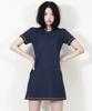 Deumakeu Girly Chic Stitch Mini Dress Navy
