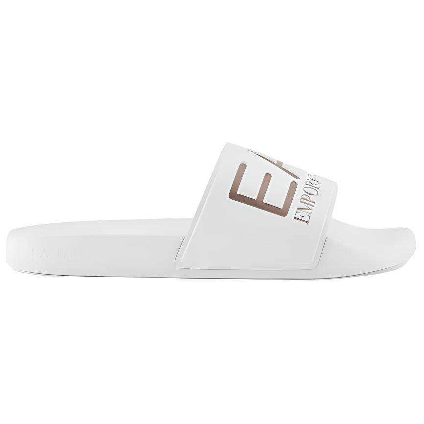 Emporio Armani EA7 Open-Toe Slip-On Non-Slip Slide Sandals Unisex Footwear White 7X000108AF15118MZ095