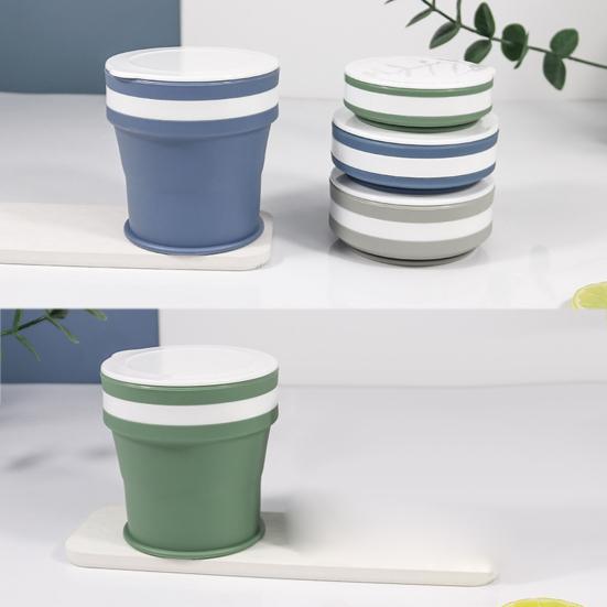 170ml/270ml/350ml Skládací odnímatelný silikonový kelímek na vodu pro potravinářský styk, hrnek na pití, domácí potřeby