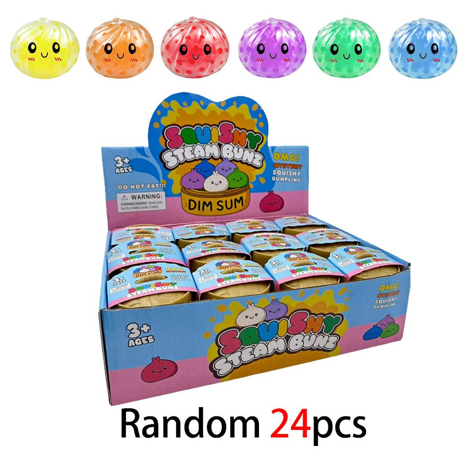 Glitter Dumpling Squishy With Box Dumplings Sensory Steamer Soft Tpr Dough Ball For Decompression Fidget Toy Stress Relief Gift