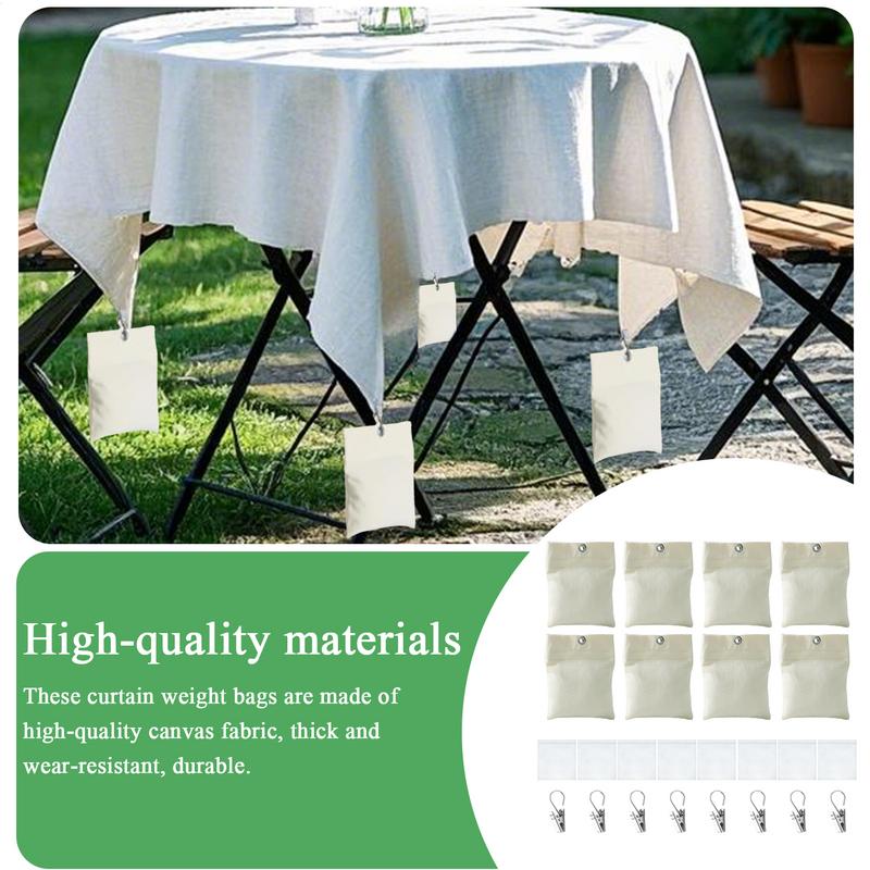 8pcs Outdoor Curtains Windproof Weighted Bags With Clip Balcony Curtains Cloth Weights For Pool Shower Bedroom Patio