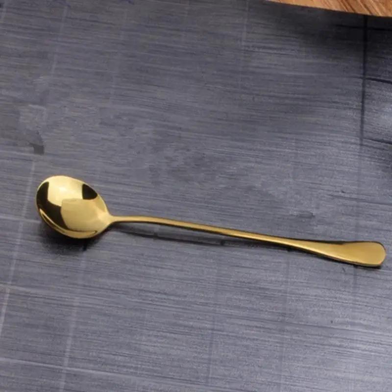 

Stainless Steel Coffee Spoon with Long Handle Kitchen Scoops Dessert Tea Spoon белый