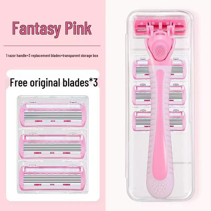 

Женская бритва с шестью лезвиями для бритья подмышек, рук, ног и лобковых волос 1 Women s Razor Handle