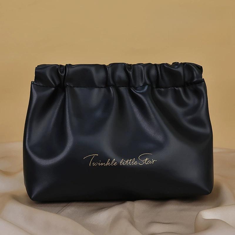 High Beauty Wrinkle Bag, Lipstick Bullet Bag, Travel Portable, Women's PU Cosmetics, Toilet and Storage Bag