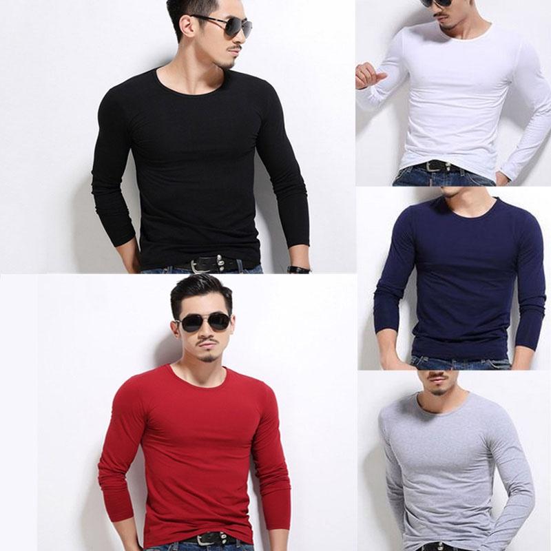 New Men's Long Sleeve Fashion Slim Fit Solid Color Sport Bottoming T-shirts Premium Quality And Superior Comfort