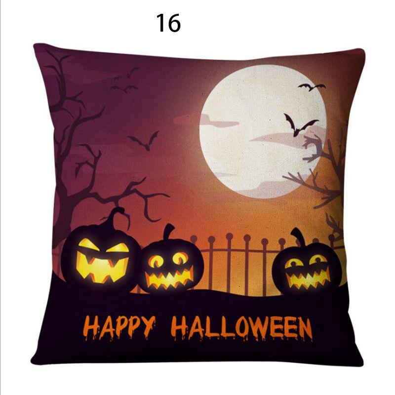 Luxurious Cotton Linen Square Halloween Pattern Throw Pillow Case Cover For A Timeless And Elegant Home Decor