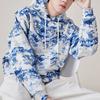 Li-Ning Full Print Loose Pullover Hoodie 'Blue' Men's AWDQ253-1