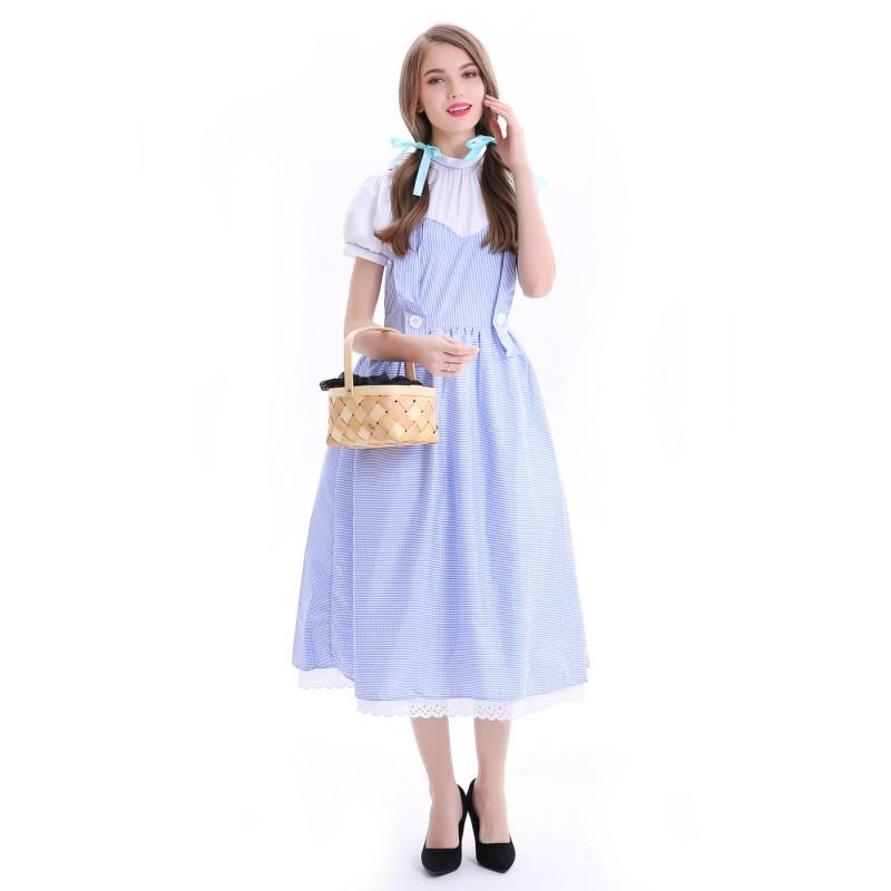 Alice-Inspired Halloween Costume Dress Women Kids Plus Size S-3XL Stage Performance Outfit With Headpiece