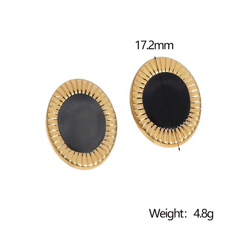 Hypoallergenic Vintage New Stainless Steel Drip Earrings Classic Retro Light Luxury 18k Gold Non-fading Stud Earrings
