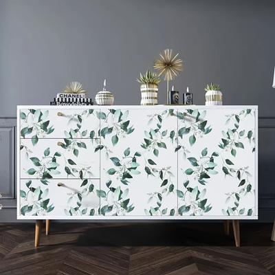 1 Roll of 17.7 * 393.7 Inches Retro Plant Leaves Self-adhesive Contact Paper. It Can Be Used for Peeling Cabinet Wallpaper, Shelf, Dresser, Drawer,