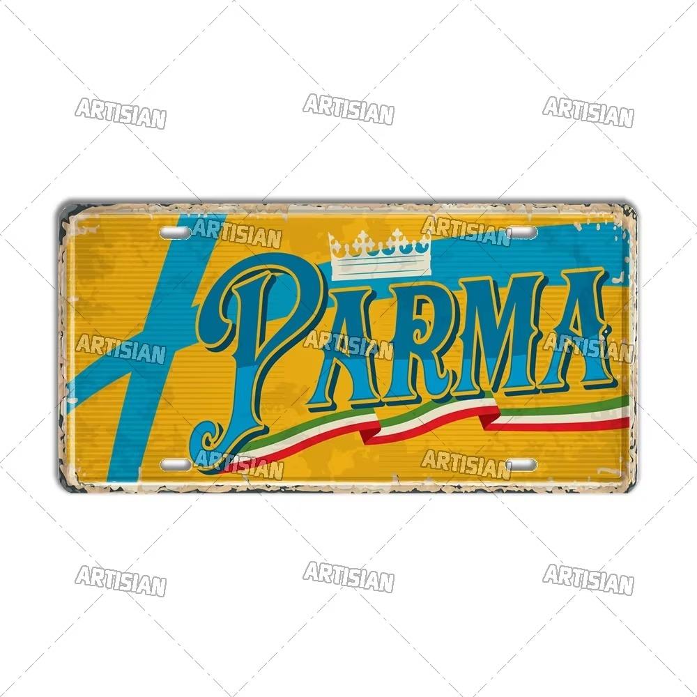 Artisian Italy City State Travel Car Plate Province Metal Sign Landmark License Plate Decorative Tin Plaque Wall Decor Piece