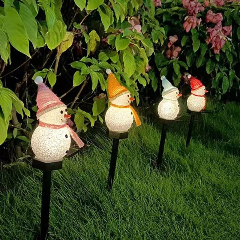 8/4/1 ks LED solární lampa se sněhulákem, solární světla, zahradní dekorace, solární venkovní světlo pro vánoční dekoraci trávníku, cesty do zahrady