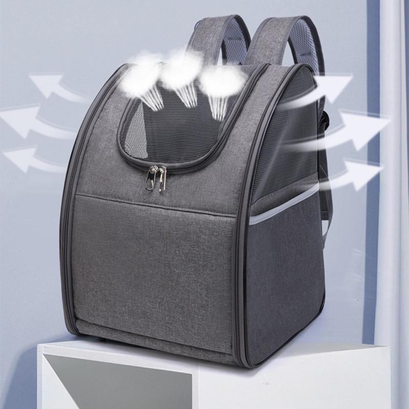 Breathable Portable Pet Backpack: Lightweight Foldable Canvas Carrier for Cats & Dogs