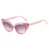 Kids Cute Glitter Cat Eye Sunglasses Lovely Wing Decor Frame Anti-UV Gradient Lens Colorful Fashion Eyewear for Boys and Girls Party Beach Outdoor