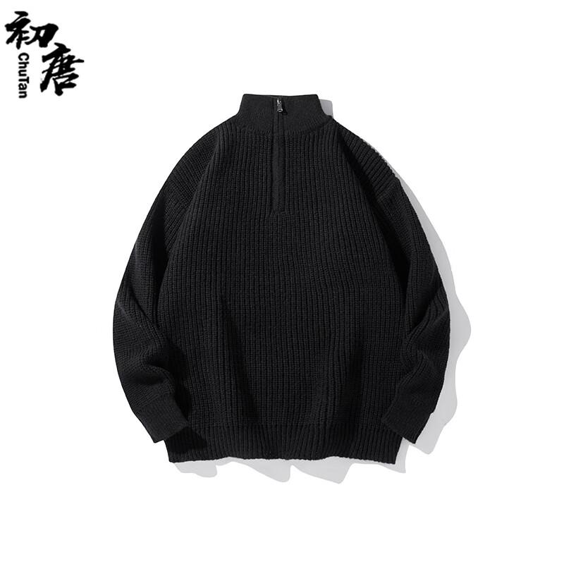 

Мужской утолщенный вязаный пуловер с молнией до середины L