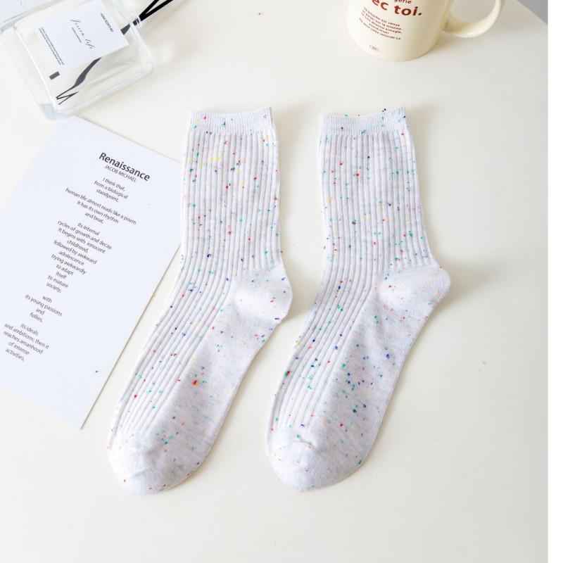 

Женские весенне-осенние носки из хлопковой пряжи, милые, однотонные, цилиндрические 1 pair серый