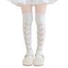 Children's Knee Length Cotton Socks Baby Girls Long Tube Socks Soft Stockings Flower Pattern for School Uniforms