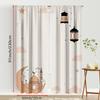 2pcs Pastel Moon Mosque & Lantern Curtains Flat Print Islamic Festival Design Sheer Light-Filtering Fabric Eid Ramadan Window