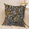 Modern Abstract Flowers Cushion Cover Silky Short Plush Invisible Zipper Dustproof Sofa Pillow Case for Home Decor