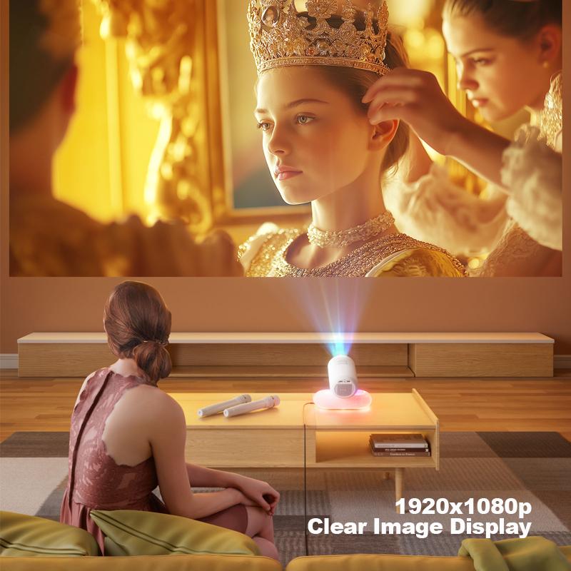 Vivicine Nejnovější YT900 Android 13 1920x1080p Full HD 1080p projektor pro domácí kino, Automatické ostření, Automatická korekce lichoběžníkového zkreslení