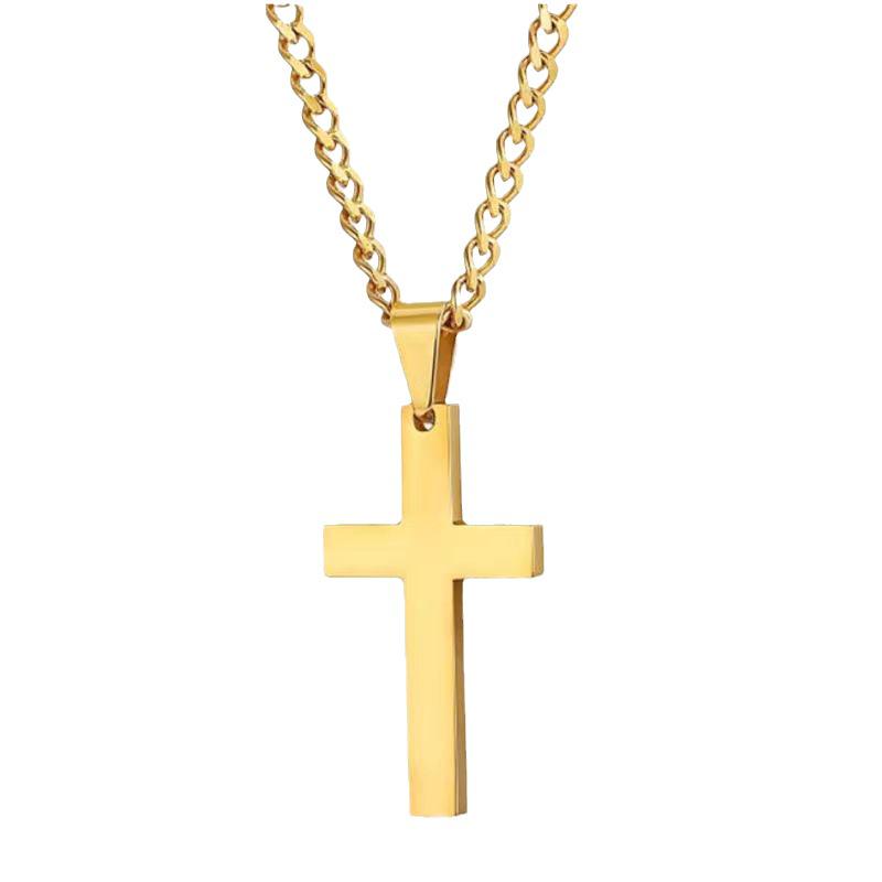 European/American Stainless Steel Men's Cross Necklace with Titanium Steel Pendant
