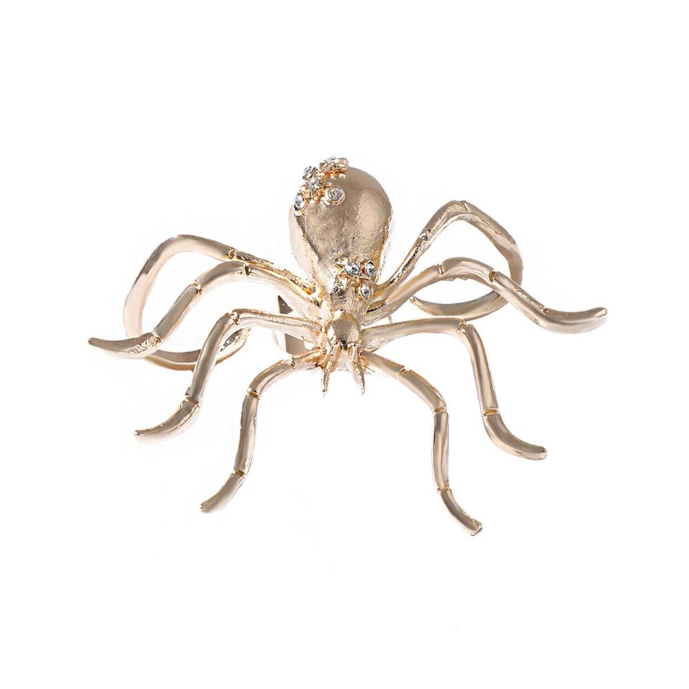 Opening Ring Exaggerated Spider Jewelry Set Brooch Insect Ear Studs Vintage Spider Necklace  Girls