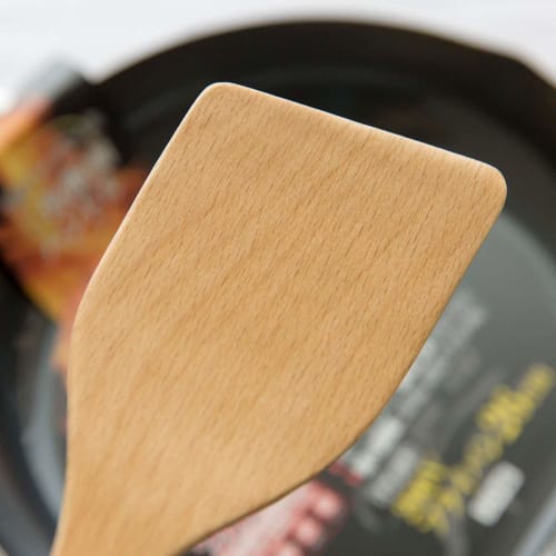 K-UNING Wooden Turner, Cooking Spatula, Kitchen Tool, Frying Tool, Wood Carving, L310mm, Japanese Urethane Coating