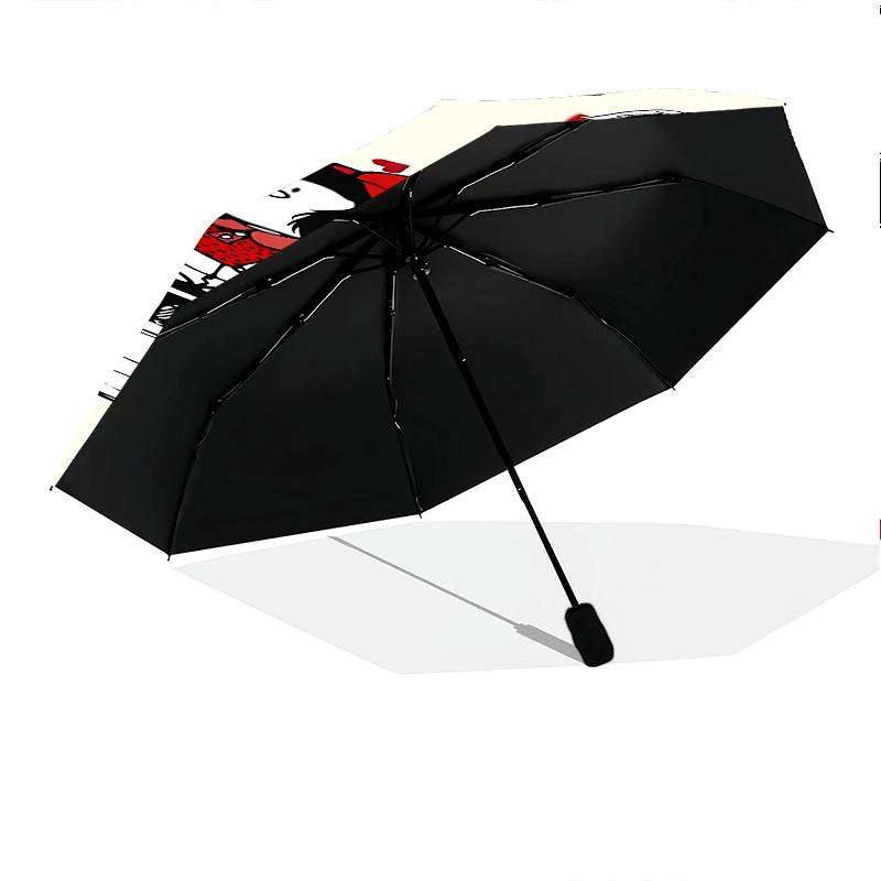 1 PC Automatic Folding Umbrella - Mafalda Pattern, Portable & Foldable Design with 8 Ribs, Christmas Birthday Gifts