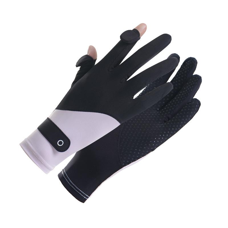 Women’s Ice Silk Summer Gloves, Stretchy UV Protection Gloves, Lightweight Breathable Thin Gloves for Outdoor Cycling Driving Activities