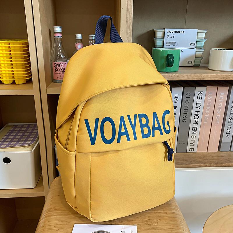 Nylon College Student Backpack With Letter Print Design And Comfort For Daily Use