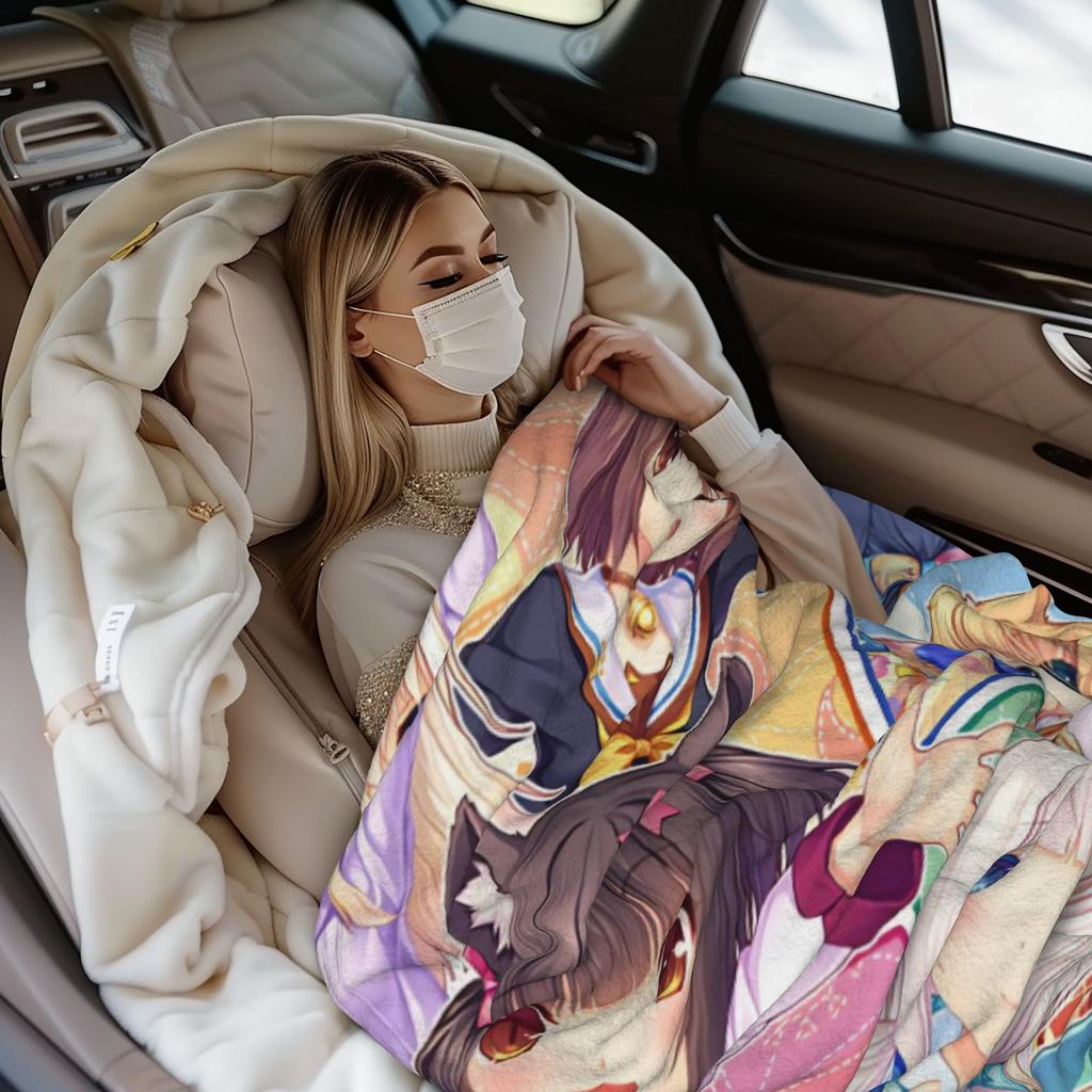 Nekopara Catgirls Chocola and Vanilla Blankets  Flannel Funny Warm Throw Blankets for Bedspread SpringAutumn
