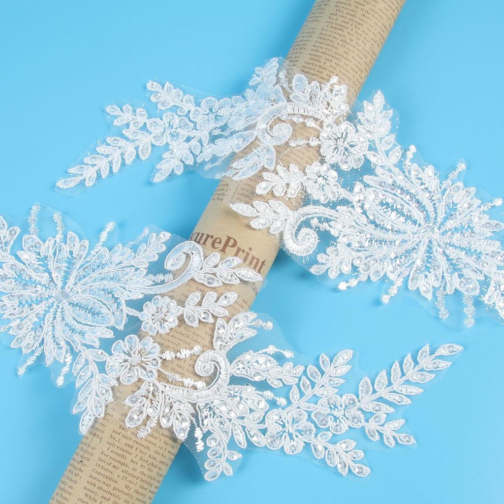 Embroidery Car Bone Pair Flower Wedding Dress Evening Dress Children'S Princess Dress Patch Pair Flower Bride Headdress Jewelry Headband Accessories