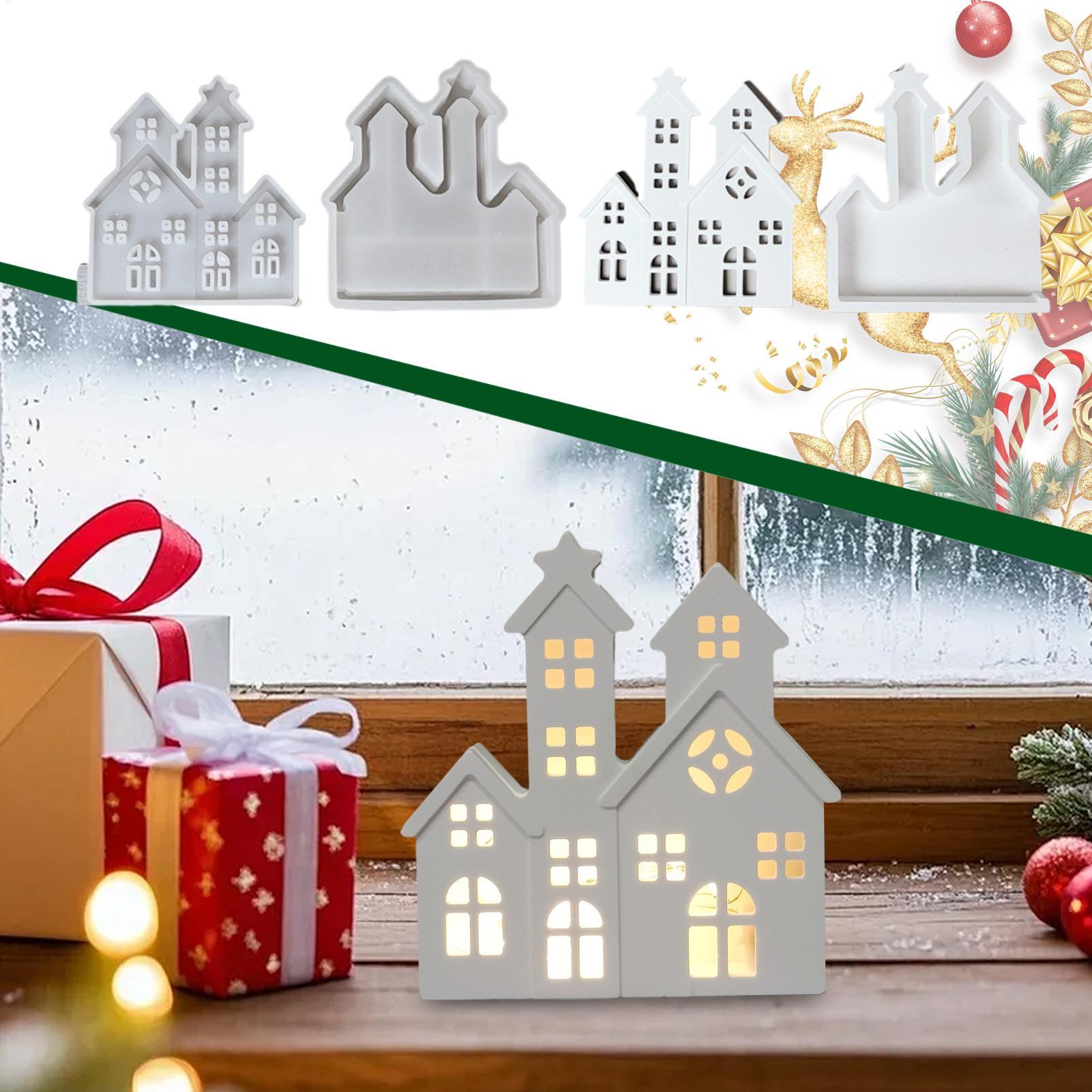 

Christmas Silicone Molds Non-Stick Christmas House Table Centerpieces 1 Pair Building Shape Casting Mold For Chocolate Wax China Mainland