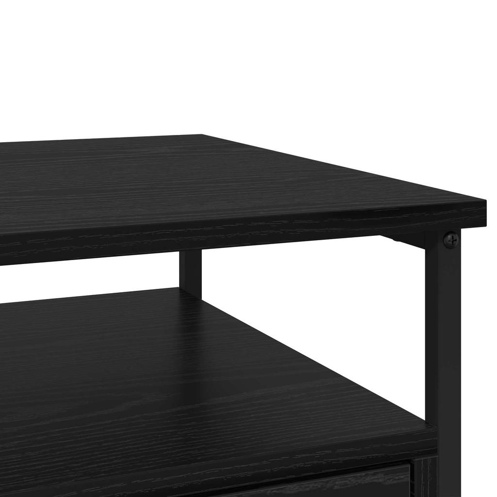 Nightstand Black Oak Effect 40 x 42 x 55 cm Wood Based Material
