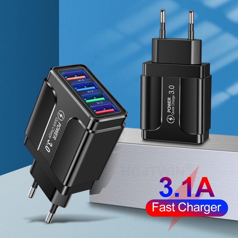 

3.1A Butterfly 4-USB Mobile Charger: US & EU Standard European Standard Blue