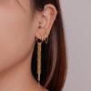 Titanium Steel Chain Tassel Earrings Pearl Ear Jewelry Women Fashion Commute Style