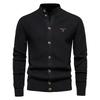 Gant Embroidered Autumn and Winter New Trend Solid Color Cardigan Men's Sweater Business High-quality Sweater Knitted Sweater
