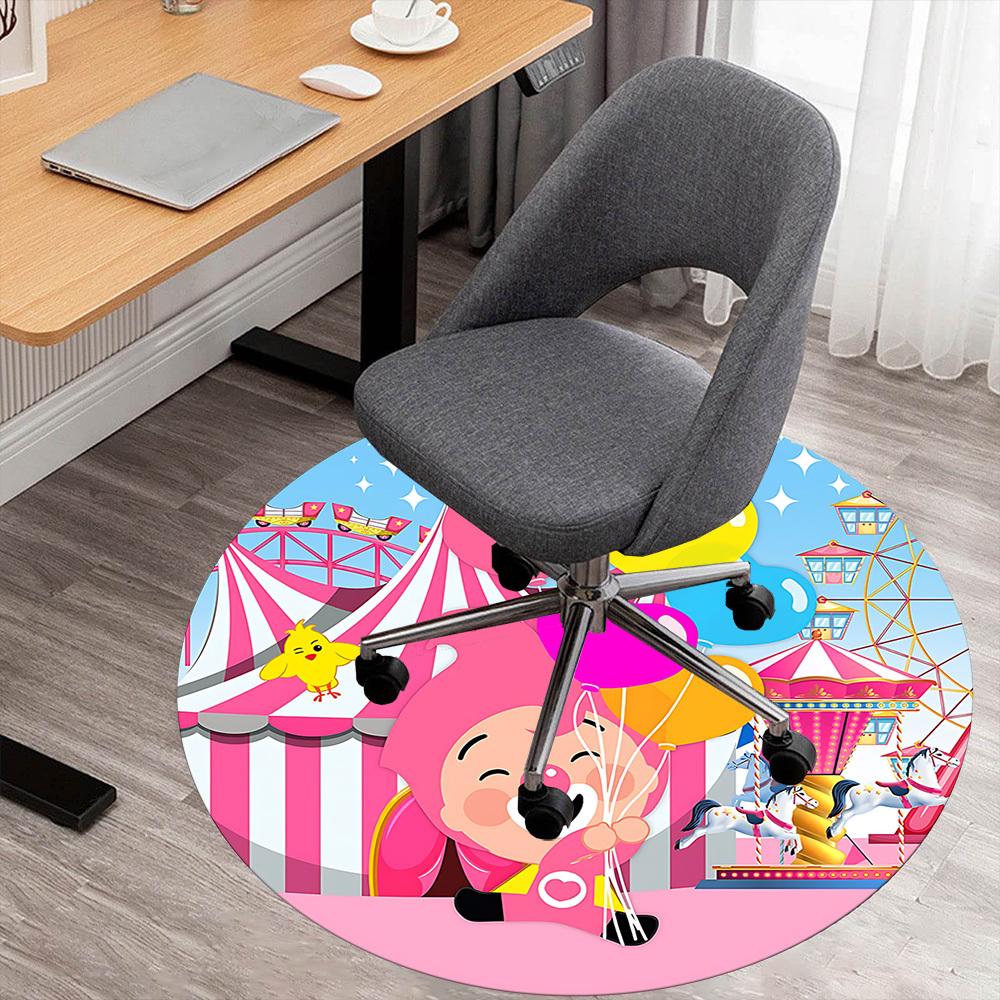 

1pc clown carnival Round Chair mat Area Rug - Non-Slip, Floor Mat for Office, Bedroom, and Indoor Decor c1125138 80cm by 80cm