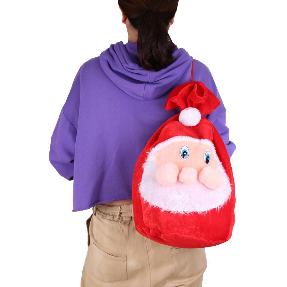 And Festive Fun Large Santa Gift Bag Made Of Plush Material For Decoration Holiday
