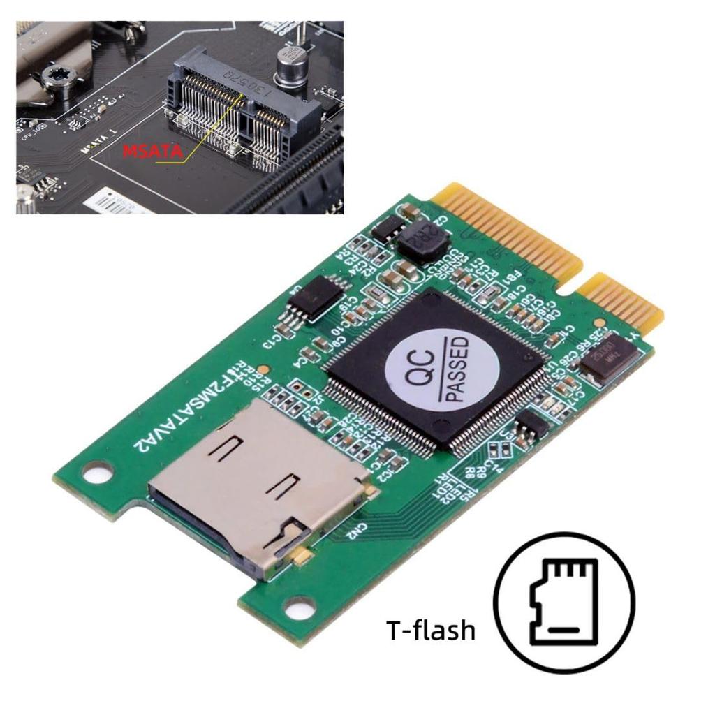 Chenyang Micro SD T-Flash TF Card to MSATA TF Card Rear Adapter 30x50mm
