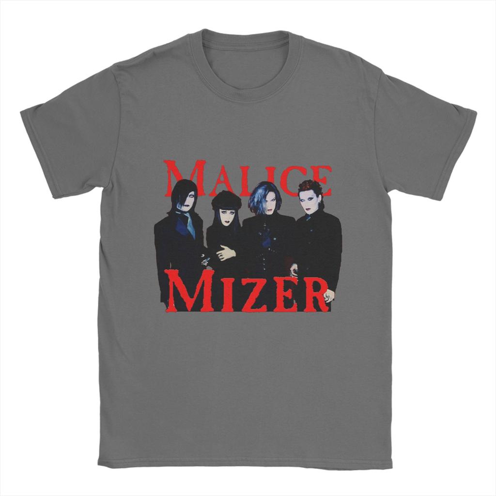 MALICE MIZER Baumwoll-T-Shirt für Herren Beach Voyage Tour Band Streetwear T-Shirts O-Ausschnitt Harajuku Tees Übergroße Muster Tops