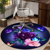 Floral Elegance In Pink Roses round carpet Chair cushion Round Entryway Rug, Soft Round Rugs for Living Room, Bedroom, Circle Carpet decor gifts